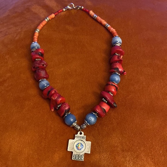 Alpha Omega Cross Necklace - Picture 2 of 7